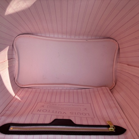 Authentic Louis Vuitton Neverfull MM damier ebene ballerina pink interior - Picture 12 of 16